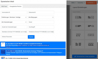 Einbindung Evangelische Termine in Cleverreach