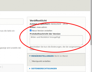 Screenshot "Neue Version erstellen"